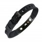 Preview: Lunavit magnetic bracelet Preto made of silicone with cubic zirconia stone for ladies view inserts